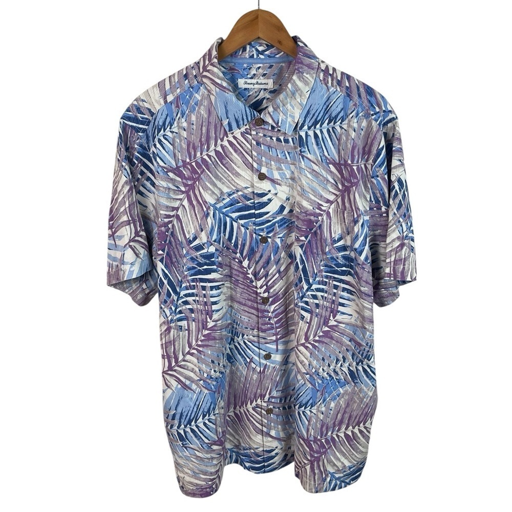 BF56 Men’s Tommy Bahama Beach Brand Floral SILK Blend Hawaiian Shirt XXL